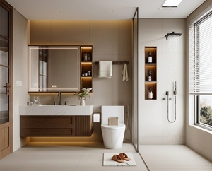 Nuevo Modelo 2026: Conjunto de <span class=keywords><strong>Lavabo</strong></span> de Porcelana Curvado con Espejo <span class=keywords><strong>y</strong></span> <span class=keywords><strong>Mueble</strong></span> de Baño Estilo Vintage, Montado en la Pared - Product Image 1