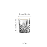 Service de verrerie en cristal BLAIS à bord doré, 201-300 ml, coupe diamant vintage, pour verres à vin élégants pour hôtels et réceptions de mariage