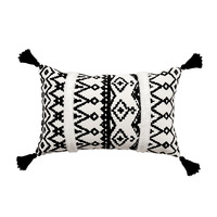Innermor 100% coton noir et blanc toile broderie haute qualité décor à la maison canapé décoratif blanc pur moderne jeter taie d'oreiller