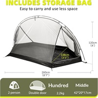 Tente de camping ultralégère quatre saisons pour 1/2 personnes, montage rapide, double couche, petit format, 2000-3000 mm, imperméable, structure en fibre de verre