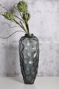 Grand vase décoratif texturé bleu pour salon, entrée, décoration intérieure - Product Image 6
