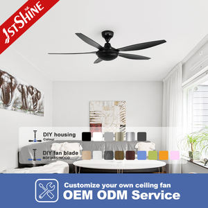 Ventilateur de plafond 1stshine 5 pales ABS Haut débit d'air Économie d'énergie Ventilateur de plafond noir à distance sans lumière - Product Image 4