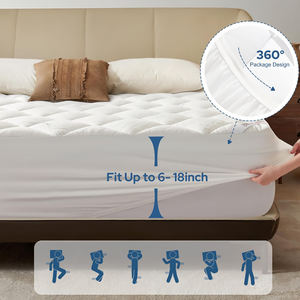 BEDLORE sıcak satış bambu yatak Topper yumuşak jakarlı kumaş soğutma için nefes yatak pedi yatak odası - Product Image 6