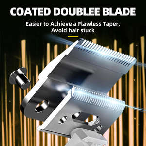 Tondeuse à cheveux sans fil rechargeable avec batterie au lithium 2600 mAh, 10000 tr/min, double lame, avec station de charge stable - Product Image 6