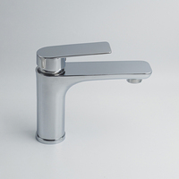 Robinet de salle de bain monocommande en acier inoxydable chromé, à poser sur le plan, mitigeur moderne chaud/froid avec valve en céramique pour lavabo
