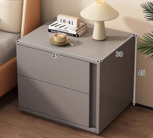 Armoire de rangement de chevet en bois moderne et simple, étagère de rangement compacte convertible pour appartement, chambre à coucher, meuble de chevet - Product Image 2