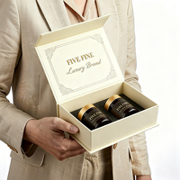Boîte de présentation de luxe pour pot de miel avec fermeture magnétique, qualité alimentaire, avec 2 pots (500g et 250g) et boîtes rigides en carton pour bouteille de miel