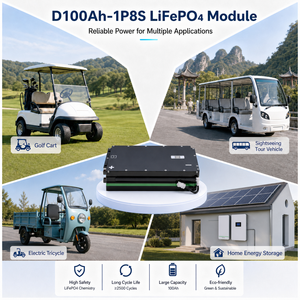 โมดูลแบตเตอรี่ 100Ah 25.6V 2.56kWh รุ่น D100Ah-1P8S 2800 รอบการใช้งาน สำหรับรถกอล์ฟ รถเก็บของ รถเที่ยวชมสถานที่ 100Ah-1P8S 25.6V 100Ah 2.56kWh - Product Image 5
