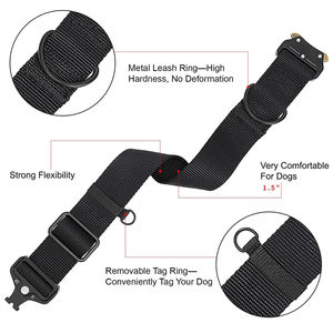 <span class=keywords><strong>Collar</strong></span> de perro ajustable de nailon para mascotas transpirable táctico de lujo de nuevo diseño con hebilla de liberación rápida de seguridad - Product Image 3