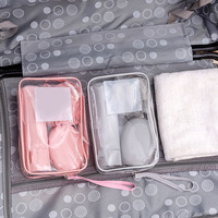 JOYSUN - Bolsa de Maquillaje Impermeable al por Mayor, Bolsa de Aseo Transparente de PVC para Viaje, Bolsa de Cosméticos de Plástico para Mujer