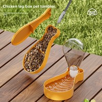Gobelet pliable multifonctionnel 2-en-1 pour chien, étanche IPX5, en plastique écologique solide, pour l'extérieur, avec compartiment repas intégré, facile à transporter