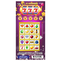 Lucky 777 Mega Jackpot Win Rate Technology Design Size Color Logo Digital Printing Scratch Off Lottery