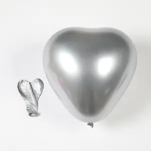 12inch High Quality Mixed Color Chrome Heart Shape Latex Balloons