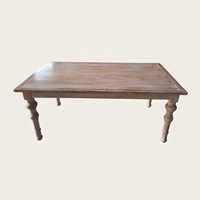 Table à manger en bois massif de style farmhouse moderne, 10 places
