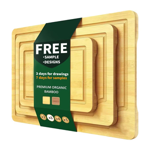 Thân Thiện Với Môi Tùy Chỉnh Nhà Bếp 3 Miếng Tre Butcher Khối Gỗ Thịt Cắt Board Thớt Board Set - Product Image 1