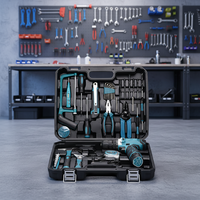 Ensemble d'outils combinés DEWEN, perceuse électrique sans fil à batterie lithium, comprend un jeu de douilles, une clé à cliquet et une barre coulissante, étui rigide