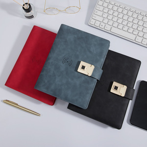 Custom A5 <strong>Wireless</strong> Charging <strong>Notebook</strong> with <strong>Smart</strong> Fingerprint Lock Leather Cover Power Bank Hardcover 100 Sheets Perfect Gift - Product Image 5