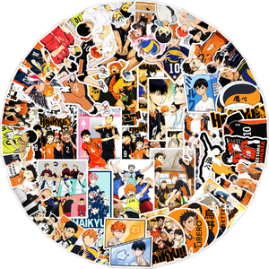 Paquete de 50/100 Pegatinas de Vinilo Removibles a Prueba de Agua de Anime <span class=keywords><strong>Haikyuu</strong></span> para Teléfono, Laptop, Equipaje, Botella de Agua, Decoración de Diario - Product Image 1