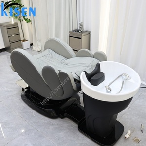 Sillón de Lavado de Cabello Multifuncional Kisen, Máquina de Masaje Duradera para Lavado de Cabello, Cama de Spa para Cabeza Reclinable, Equipo de Cascada Opcional - Product Image 1