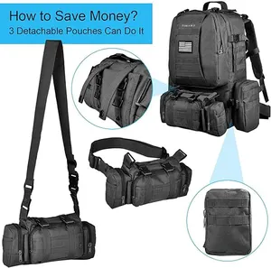 Molle Bag Waterproof Emergency Survival Backpack With Small Bag Camping Mountain Travel Bags Backpack