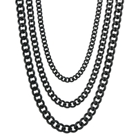 Collier à maillons cubains en acier inoxydable bohème pour hommes Sier Gold Black Zircon Gemstone 3MM 5MM 7MM Sizes Hot Selling Fashion