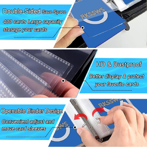 Reliure pour cartes TCG MTG, pages <span class=keywords><strong>à</strong></span> 4 pochettes, fermeture éclair <span class=keywords><strong>à</strong></span> 3 anneaux, 50 pochettes amovibles, 400 pochettes, album pour cartes <span class=keywords><strong>à</strong></span> collectionner - Product Image 3