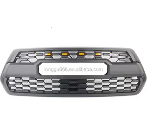 Venta caliente accesorios de automóviles frente rejillas con 4 LED amarillo iluminación para Toyota Tacoma 2016-2018