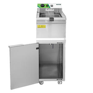 <span class=keywords><strong>Friteuse</strong></span> électrique sur pied de 16 L <span class=keywords><strong>avec</strong></span> armoire, <span class=keywords><strong>friteuse</strong></span> commerciale <span class=keywords><strong>avec</strong></span> vanne de <span class=keywords><strong>vidange</strong></span> d'huile, entièrement en acier inoxydable - Product Image 2