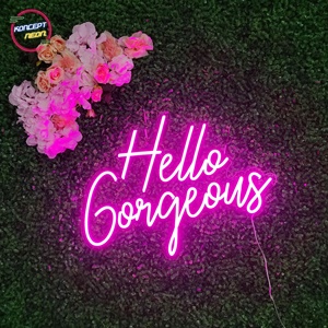 Letrero de Neón LED Flexible Koncept Drop Shipping, Letrero de Neón con Letras de 64 cm, Letrero de Neón 'Hello Gorgeous' para Bodas, Fiestas, Eventos en Casa - Product Image 4