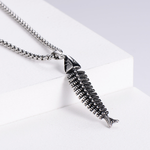 Collar con Colgante de Pez, Detalle Elegante, para Hombre y Mujer, Acero Inoxidable 316L, Joyería Gótica con Personalidad, Simboliza - Product Image 5