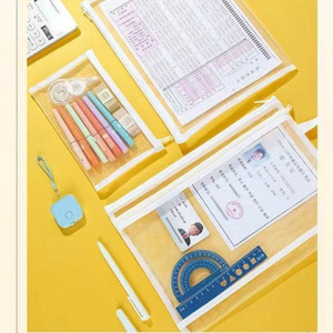 Sac d'art A4 spécial pour l'examen d'entrée au collège Porte-stylo en maille transparente Fermeture à glissière pour certificat de billet d'admission - Product Image 2
