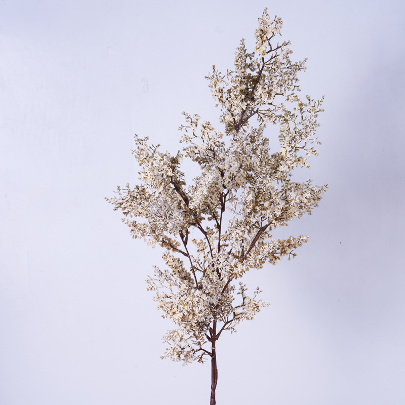 Oil painting withered branches-creamy yellow and white