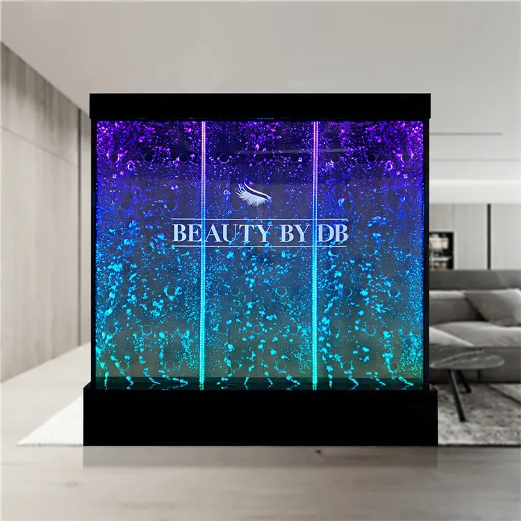 Contemporary Luxury Home Decor Acrylic Bubble Wall Water Panel LED Light Screen Partition Multiple Changing LED Color Lights Art