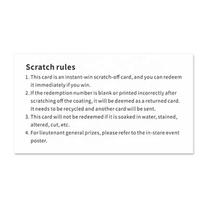Christmas <b>Gift</b> Scratch Card Prize Draw UV-coating Digital Printing Sratch <b>Paper</b> Custom Size logo for Europe - Product Image 4