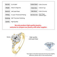 Groothandel Trendy Ring 7x9mm Romantische 5A Kubieke Zirkonia Ring Klassieke Ei-vormige Eeuwigheidsring Verlovingsring voor Vrouwen Valentijnsdag Cadeaus