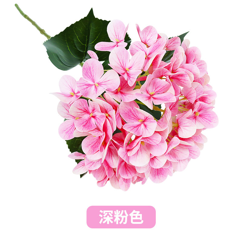 ดอกไฮเดรนเยียเดี่ยว 3 มิติ สีชมพูเข้ม