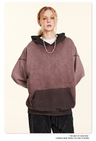 Sudaderas con Capucha Extra Grandes de Estilo Hip Hop, Teñidas en Degradado Personalizadas, de Dos Tonos, de Algodón Puro, para Hombre y Mujer