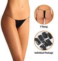 Vente à chaud de sous-vêtements jetables pour adultes, culottes string emballées individuellement pour les salons et les périodes