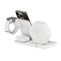 Support de charge sans fil multifonctionnel 15W avec horloge et veilleuse, support pliable pour téléphones portables et écouteurs