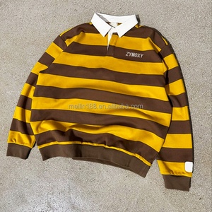 เสื้อโปโลแขนยาวสำหรับผู้ชายเสื้อกอล์ฟผ้าคอตตอนลายรักบี้ออกแบบได้ตามต้องการ - Product Image 2