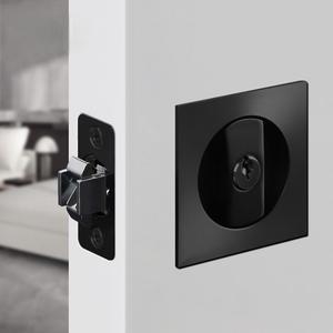 Serrure de porte coulissante en acier inoxydable vis à cavité carrée dissimulée raccord coulissant entrée double tour serrure de porte de poche coulissante - Product Image 4