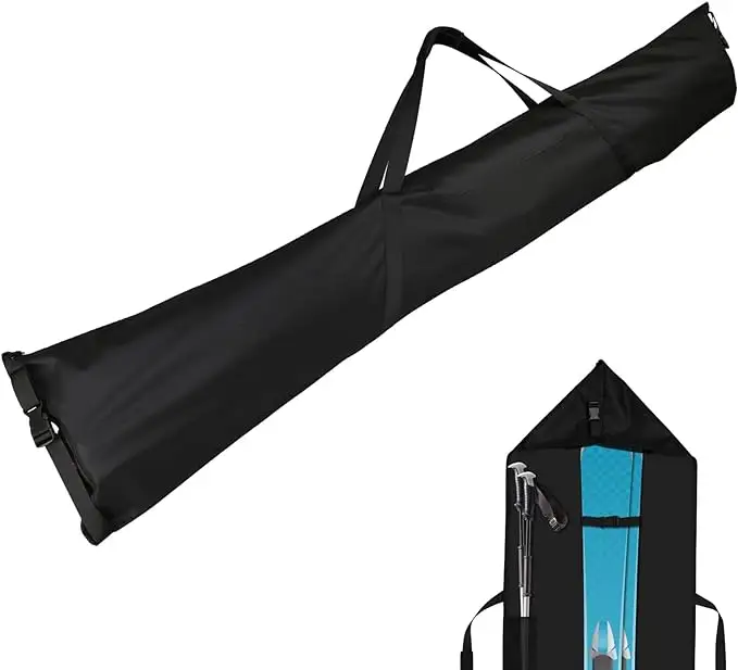 Adjustable length ski bag for skiing travel, suitable for accessory equipment