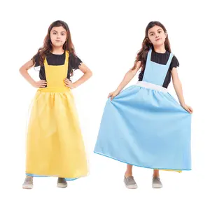 Wholesale Reversible Double Sided Dressing Yellow Blue Anime Princess Dresses Party Makeup Paired Dresses Costumes For Girls