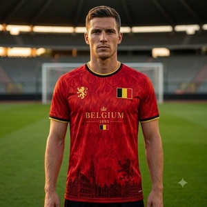Uniforme de la Selección Nacional para la Copa Mundial 2026, Camiseta de Fútbol Local y Visitante Personalizada, Calidad Tailandesa, Jersey de Fútbol Masculino de Bélgica - Product Image 1