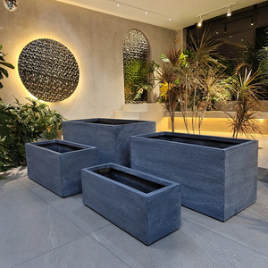 <span class=keywords><strong>Maceta</strong></span> Rectangular Grande y Resistente de Fibra de Piedra de 20L, para Proyectos de Jardinería al Aire Libre, Precio de Fábrica, Diseño Cuadrado, Macetas para Plantas de Hogar - Product Image 2