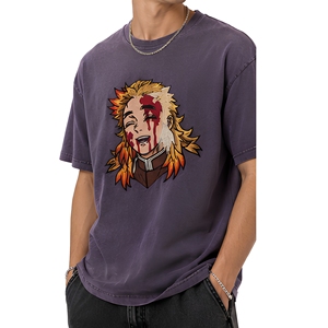 เสื้อยืดโอเวอร์ไซส์ผู้ชาย ลายปักตัวการ์ตูนอนิเมะ แขนสั้น คอกลม ผ้าฝ้ายลำลอง ดีไซน์ลายด้านหน้าและด้านหลัง - Product Image 2