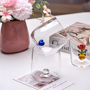Logo personalizzato fatto a mano alto <span class=keywords><strong>borosilicato</strong></span> trasparente <span class=keywords><strong>vetro</strong></span> creativo tazza di acqua tazze di caffè - Product Image 3