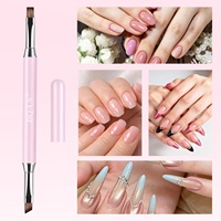 Kit d'outils professionnels BQAN pour la peinture au gel acrylique, pinceau plat, pinceau double embout pour la décoration des ongles