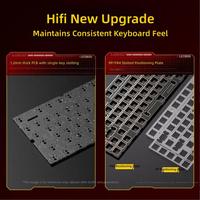 Kit de teclado mecánico con cable de aluminio Hi75c, retroiluminación RGB y perilla de volumen