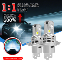 Gview GLS H4 Auto-LED-Scheinwerferbirne Kompaktes Mini-Gehäuse Einfache Installation Plug-and-Play 10000 Lumen 6000K Aluminiumgehäuse Lüfterkühlung